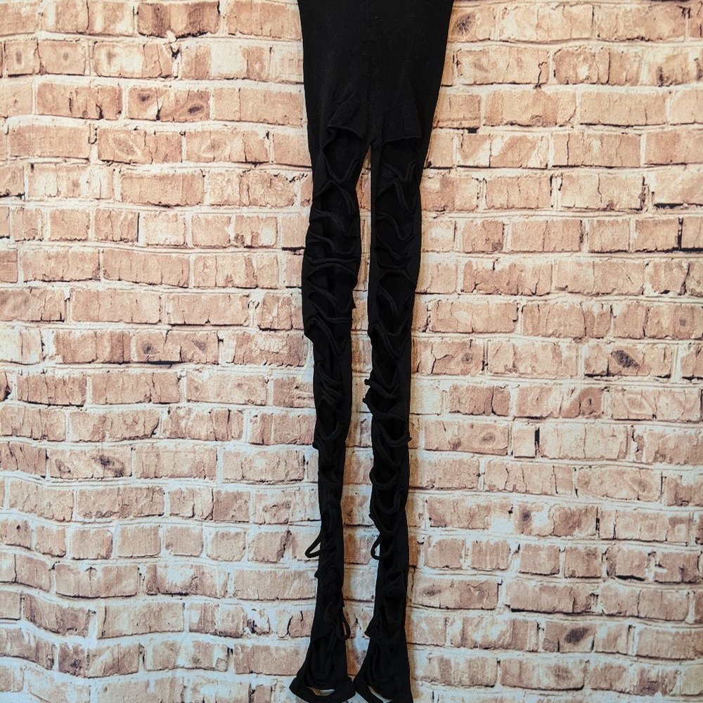 Cut-Up Black Leggings Size XS